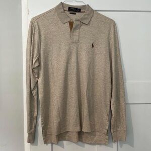 Polo by Ralph Lauren Men's Tan Long Sleeve Polo Shirt